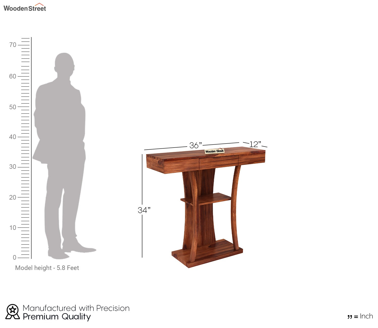Sirin Console Table (Honey Finish)