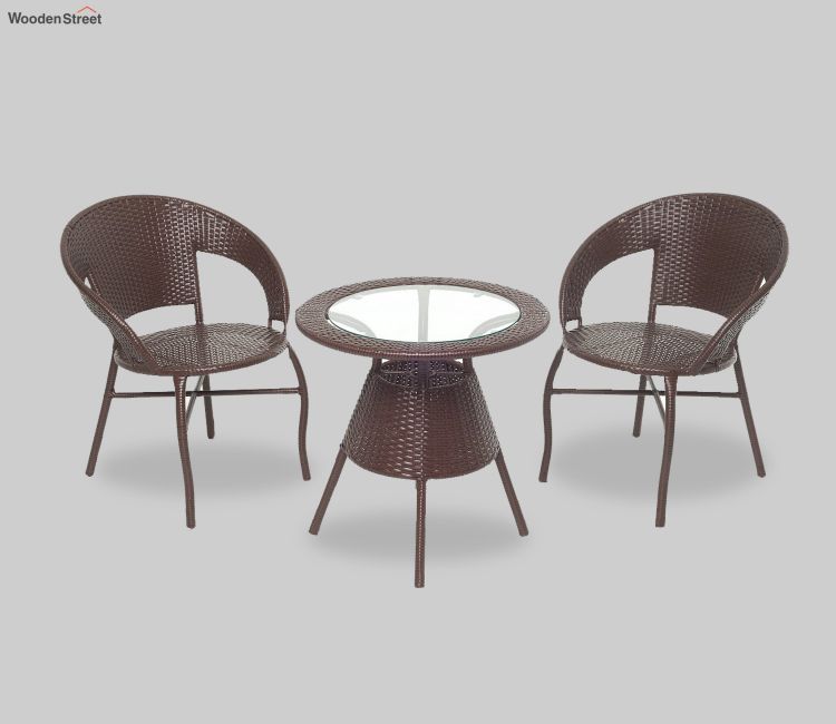 2 Seater Patio Table Set (Brown)