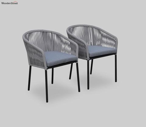 Grey Rope 2 Seater Chair Set And Grey Cushions