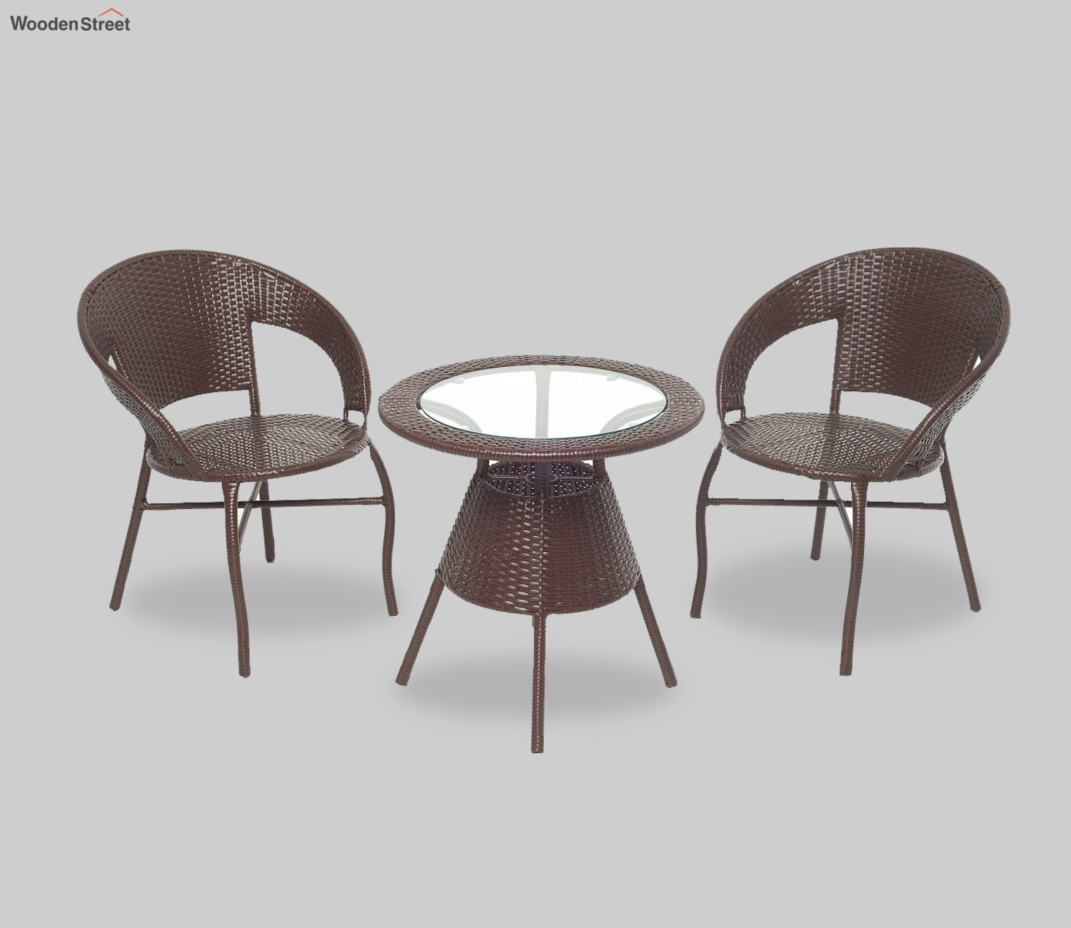 2 Seater Patio Table Set (Brown)
