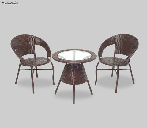 2 Seater Patio Table Set (Brown)