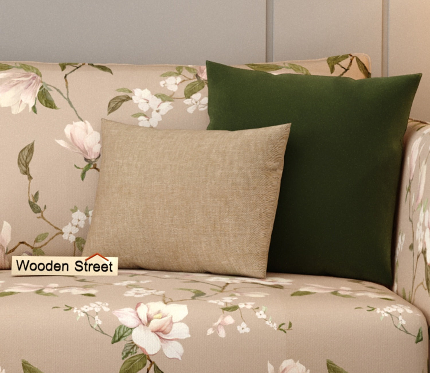 Krista Cushion Cover with Filler - Pack of 1 (16x12 Inch, Sand Beige)