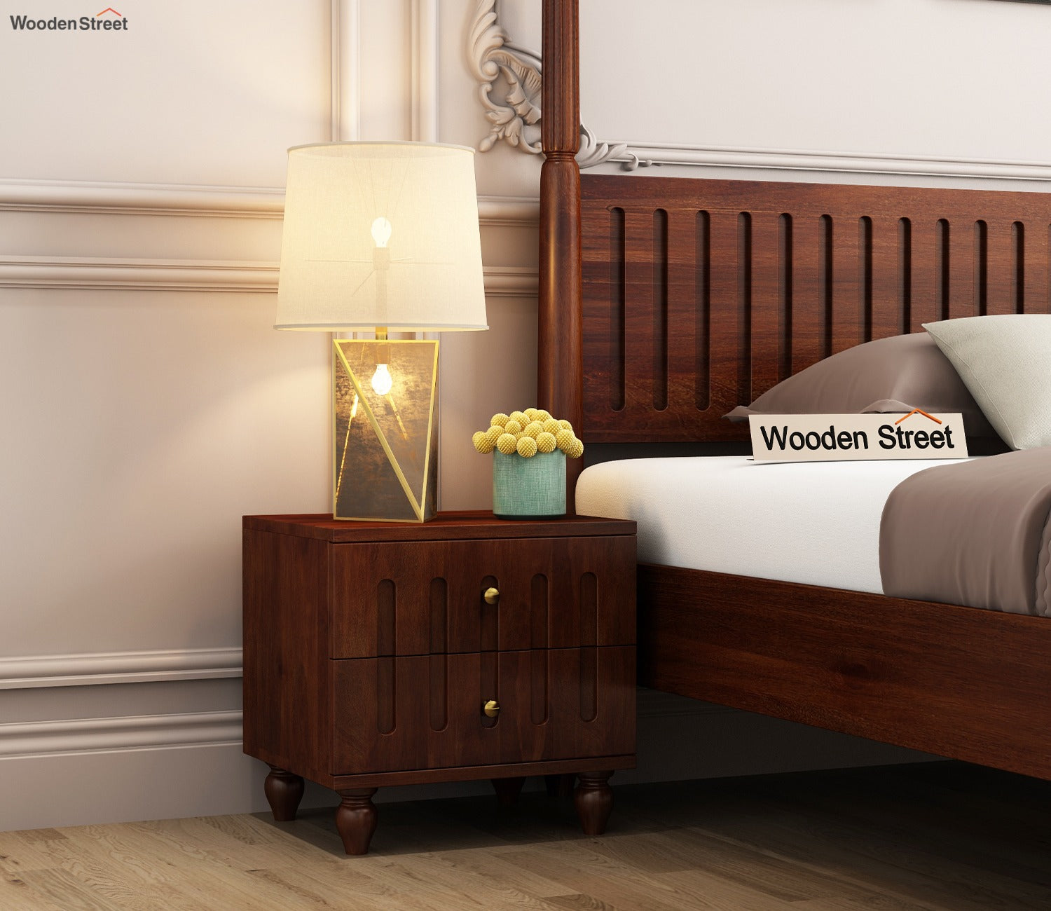 Tove Bedside Table (Walnut Finish)
