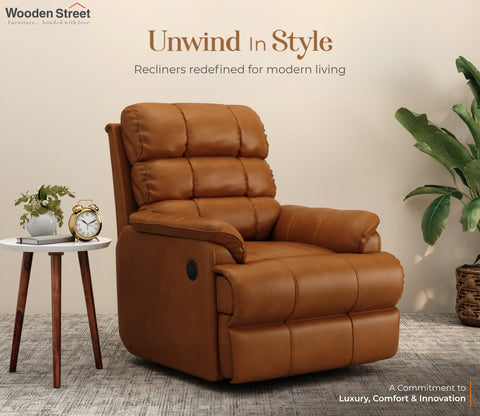 Valencia Motorized Recliner Sofa (Clay Brown)