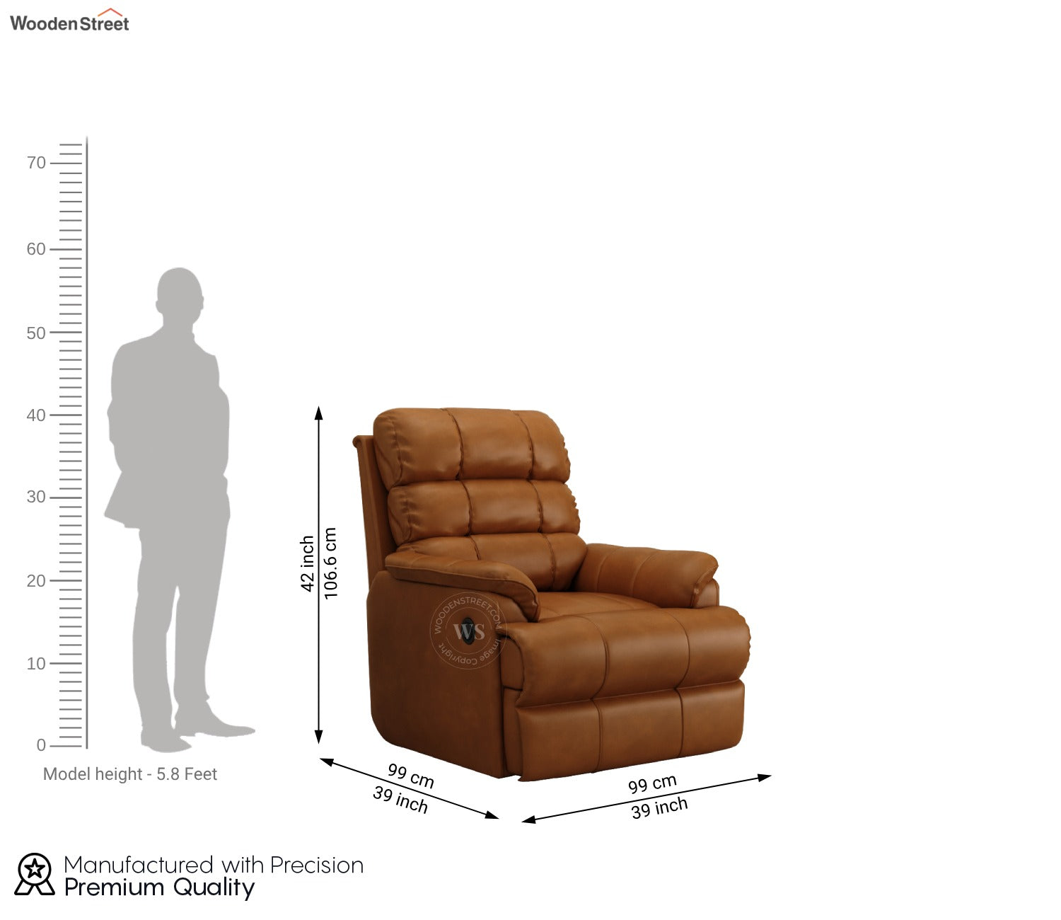 Valencia Motorized Recliner Sofa (Clay Brown)
