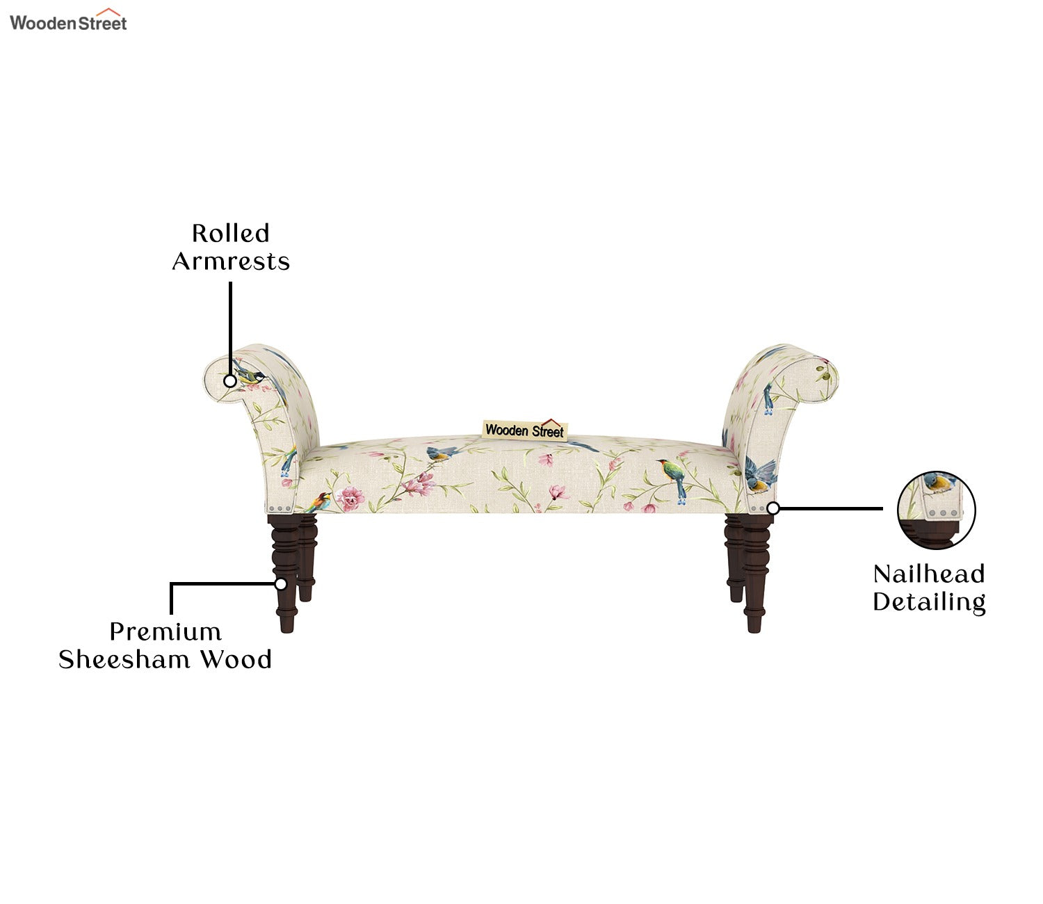 Paloma Bench (Cream Robins)