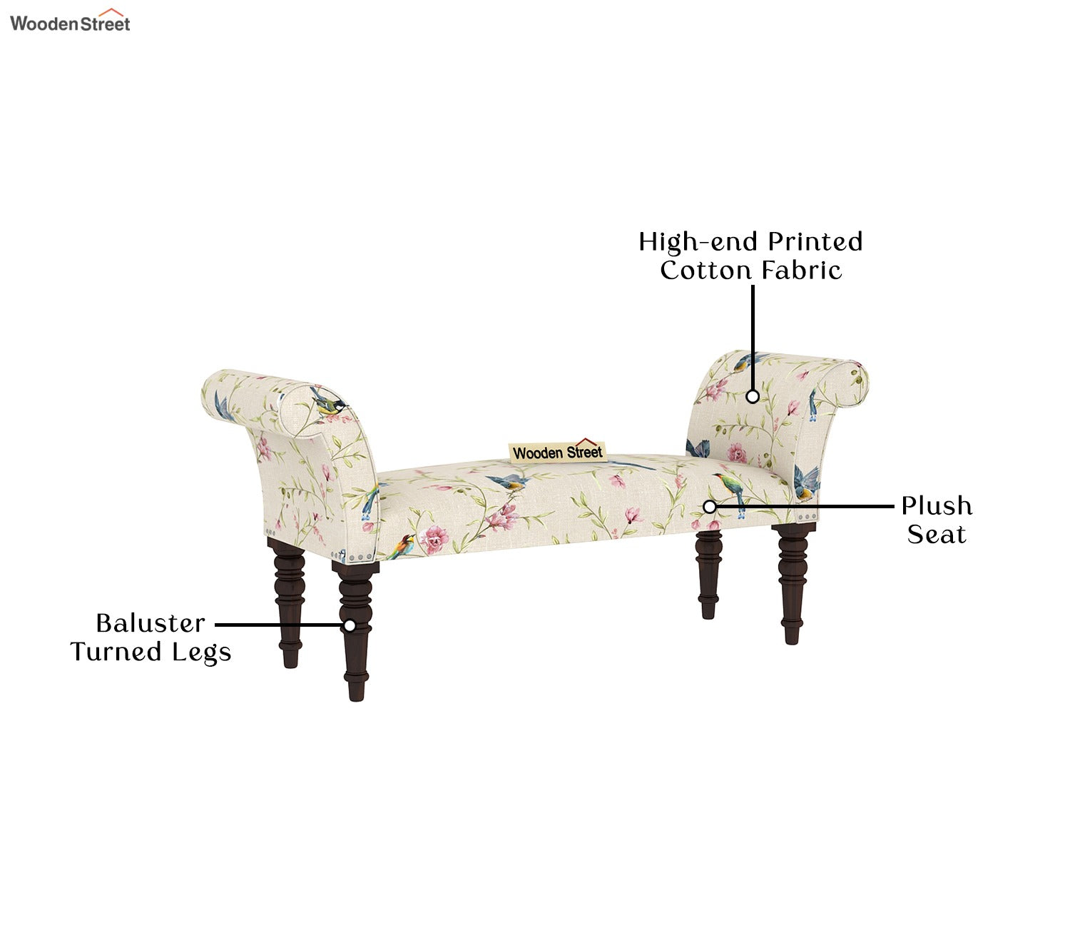 Paloma Bench (Cream Robins)