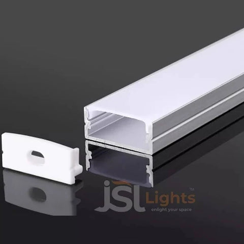 khushbu frame7 x 8 mm Surface Aluminium Profile Light Channel 2509 with White Diffuser for LED Strip Lighting