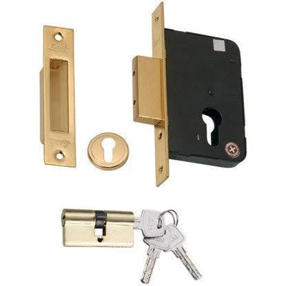 EDGH 65 mm Deadbolt Door Lock with Anti-Saw  Bolt Cylinder Deadlock for Doors Easy Open with Brass Laser Cut Keys
