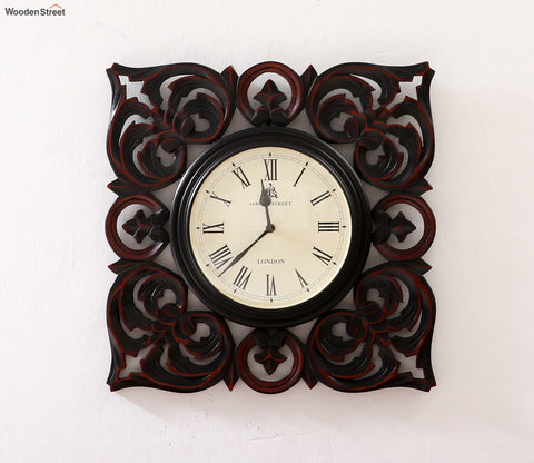 Lima Analog Carved Wooden Wall Clock
