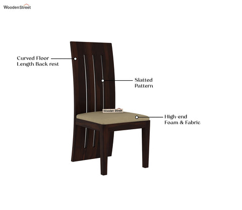 Wertex 6 Seater Dining Set with Wertex Table and Nancy Chair (Walnut Finish)