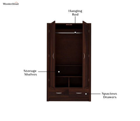 Holden 2 Door Multi Utility Wardrobe (Walnut Finish)