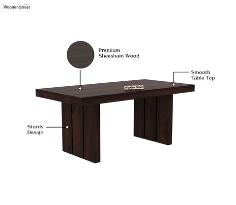 Wertex 6 Seater Dining Table (Walnut Finish)