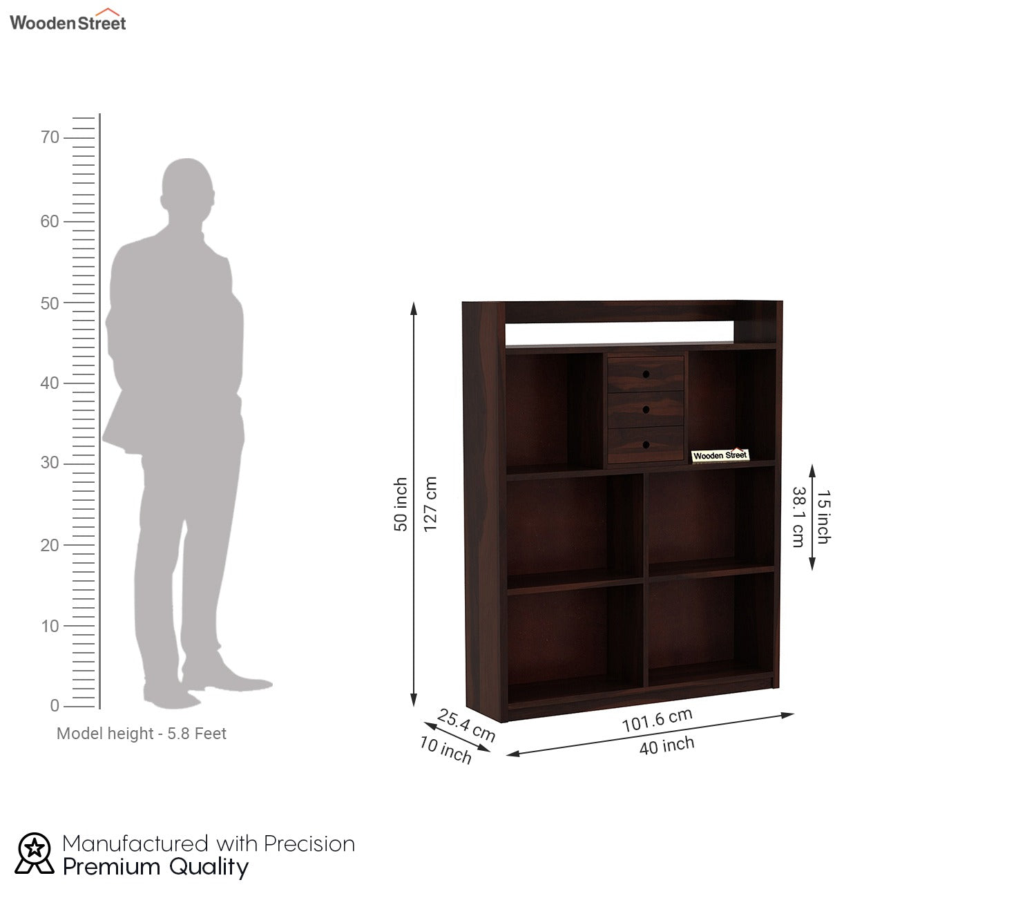 Frodo Study Table Cum Shelf (Walnut Finish)