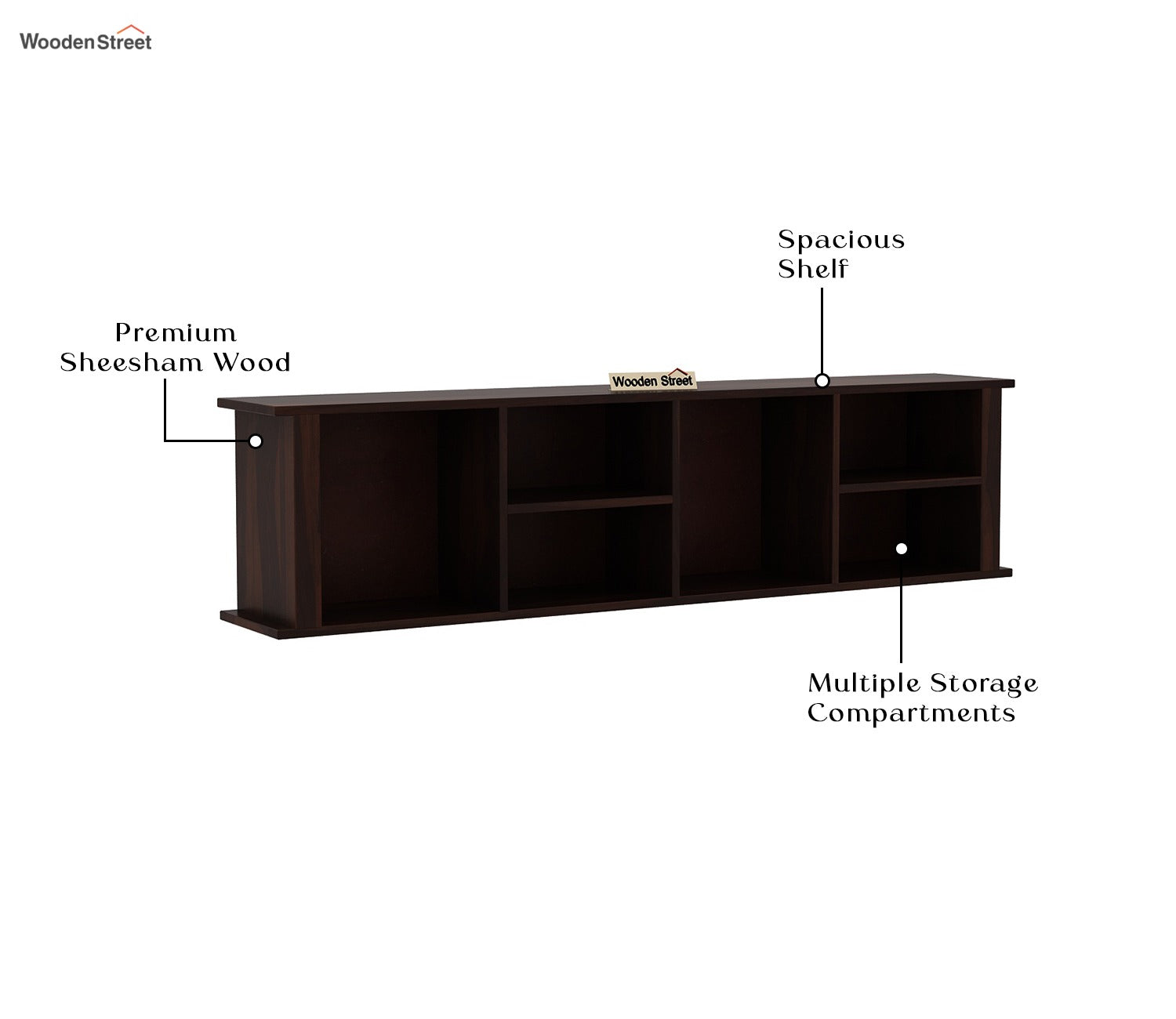 Tia Wall Shelf (Walnut Finish)