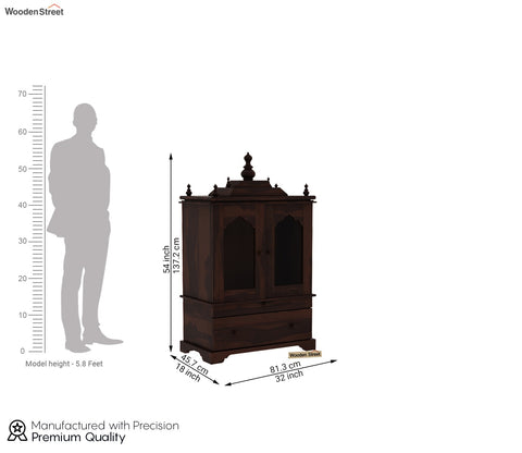 Bhagirathi Home Temple (Walnut Finish)