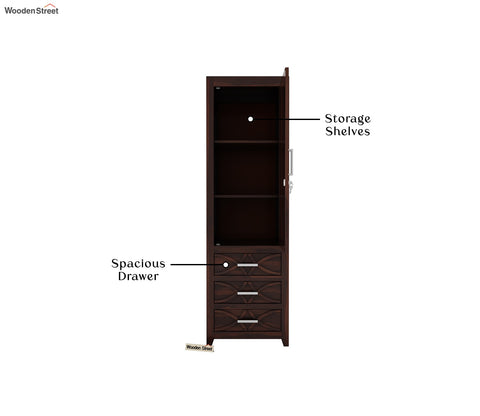 Allan 1 Door Multi-Utility Wardrobe (Walnut Finish)