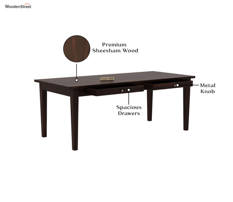 Mcbeth 8 Seater Dining Table With Storage (Walnut Finish)