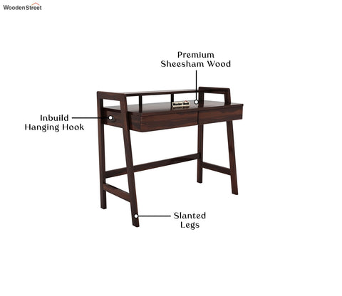 Aurelia Sheesham Wood Study Table (Walnut Finish)