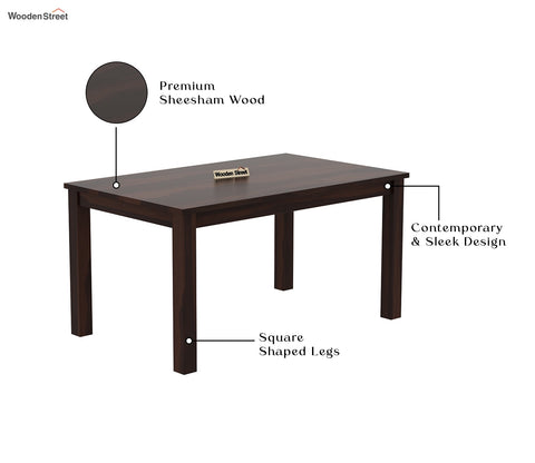 Janet 6 Seater Dining Table (Walnut Finish)