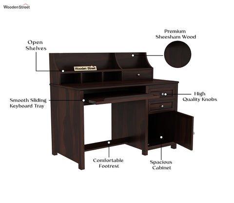Nettle Study Table Cum Shelf (Walnut Finish)