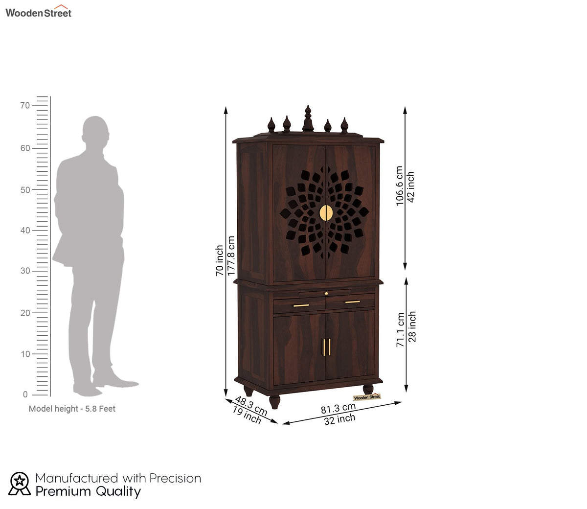 Amitava Home Temple (Walnut Finish)