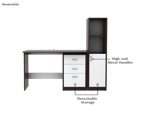 Calisto Engineered Wood Study Table (Flowery Wenge Frosty White)